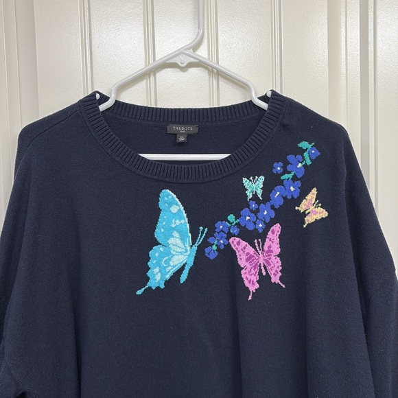 Talbots Sweater with Butterfly and Flower detail - 3X - Picture 2 of 7